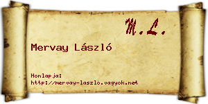 Mervay László névjegykártya